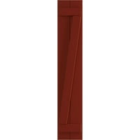 Ekena Millwork 3 4 W 33 H Gerçek Uyum PVC İki Tahta Birleştirilmiş Tahta-n-Çıta Panjurlar w Z-Bar, Biber Kırmızısı
