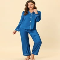 Benzersiz Pazarlık kadın Pijama Loungewear Uzun kollu üstler ve pantolonlar Saten Pijama Setleri