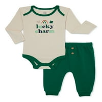 Wonder Nation Kız Bebek St. Patrick Elbise ve Pantolon Seti, 2 Parça, Beden 0M-24M