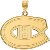 Gümüş Altın Kaplama NHL LogoArt Montreal Canadiens Büyük Kolye