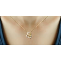 JewelersClub Anne Kolye Kadınlar için 14K Altın Kaplama Gümüş Kolye - Güzel Karat Beyaz Pırlanta + 14K Altın Kaplama