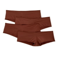 Undies.com Kadın Klasik Mikrofiber Boyshort Külot, 4'lü Paket