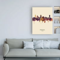 Marka Güzel Sanatlar 'Montreal Kanada Skyline Portre III' Michael Tompsett tarafından Tuval Sanatı