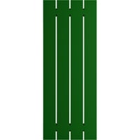 Ekena Millwork 23 W 80 H Gerçek Uyum PVC Dört Tahta Aralıklı Tahta-n-Çıta Panjurlar, Viridian Yeşili