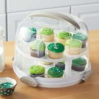 Better Homes & Gardens Şeffaf Plastik Kapaklı Yuvarlak Kek Taşıyıcı, 13 Çap, Bulaşık Makinesinde Yıkanabilir