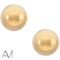 & M 14k altın klasik hafif top düğme küpe kadınlar için, Kızlar, Unisex