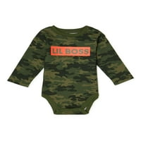 Garanimals Baby Boys ' Lil Boss Uzun Kollu Grafik Elbise