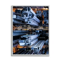Stupell Industries Şehir ışıkları Mimari Binalar Yukarıdan Gri Çerçeveli PhotoINC Studio