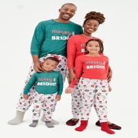 Eşleşen aile Noel pijama kadın ve kadın artı mutlu ve parlak 2 parçalı pijama takımı