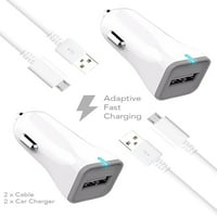 Ixır LG Optimus Gerçek HD LTE P Şarj Cihazı microUSB 2. Kablo Kiti İxir {WallCharger + Araba şarjı + 2 Kablo} Gerçek