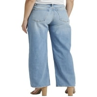 Gümüş Jeans A.Ş. Kadın Son Derece Arzu Edilen Yüksek Rise Gevşek Bacak Kot Pantolon, Bel Boyutları 24-36