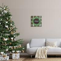 Stupell Industries Neşeli Duygu Kış Çam Çelengi Yeşil Noel Ekose, 30, Jennifer Pugh Tasarımı