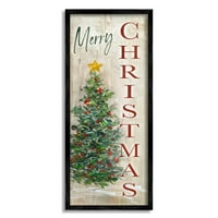 Stupell Industries Mutlu Noeller Tebrik Şenlikli Rustik Tatil Ağacı, 24, Sally Swatland Tasarımı