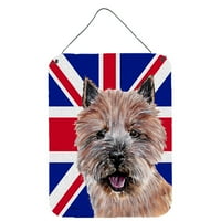 Carolines Hazineleri SC9877DS Norwich Terrier İngilizce Union Jack İngiliz Bayrağı Duvar veya Kapı Asılı Baskılar