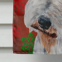 Carolines Hazineleri SC9748CHF Tel İçin Terrier Kırmızı Kar Taneleri Tatil Bayrağı Tuval Ev Boyutu, Ev Boyutu, çok