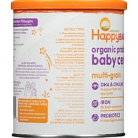 Mutlu Bebek Mutlu Karınlar DHA Öncesi ve Probiyotikler Artı Kolin Organik Çok Tahıllı Tahıl
