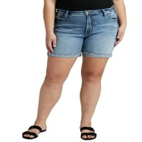 Gümüş Jeans A.Ş. Kadın Artı Boyutu Emin Şey Yüksek Rise Uzun Kısa Bel boyutları 12-24