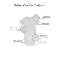 Gerber Yenidoğan Bebek Kız Onesies Marka Organik Kısa Kollu Bodysuits, 3'lü paket