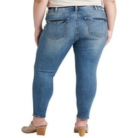 Gümüş Jeans A.Ş. Kadın Artı Boyutu Avery Yüksek Rise Skinny Bacak Kot Bel boyutları 12-24