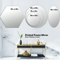 Designart 'Altın ve Mavi Daireler' Modern Yuvarlak Duvar Aynası - Yapraklar