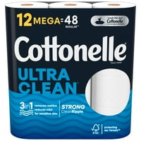 Cottonelle Ultra Temiz Tuvalet Kağıdı, Mega Rulolar, Rulo Başına Çarşaflar