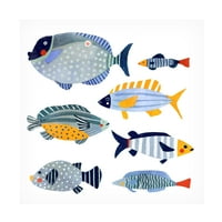 Victoria Barnes 'Desenli Balık I' Tuval Sanatı