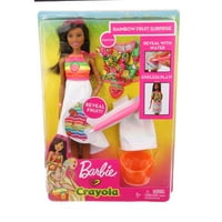 Barbie Crayola Gökkuşağı Meyve Sürpriz Bebek ve Modası, Esmer kadın