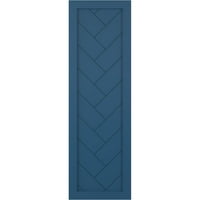 Ekena Millwork 12 W 55 H Gerçek Fit PVC Tek Panel Balıksırtı Modern Stil Sabit Montajlı Panjurlar, Sojourn Mavi