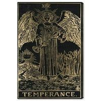 Pist Avenue Manevi ve Dini duvar Sanatı Tuval Baskılar 'Temperance Tarot' Astroloji-Altın, Siyah