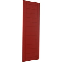 Ekena Millwork 18 W 36 H Gerçek Uyum PVC Yatay Çıta Çerçeveli Modern Stil Sabit Montajlı Panjurlar, Ateş Kırmızısı