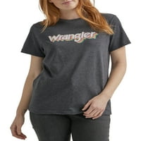 Wrangler® Kısa Kollu, XS-3XL Beden, Batı Düzenli Fit Grafikli Kadın Tişört